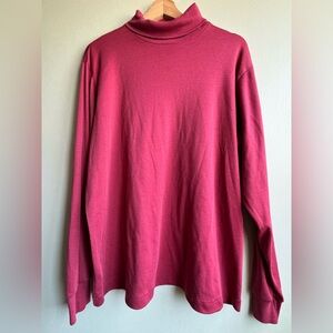 L.L. Bean Women's Mock Neck Top in Raspberry